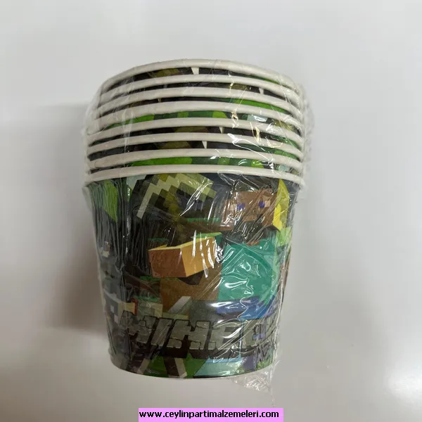 Minecraft Temalı Karton Bardak